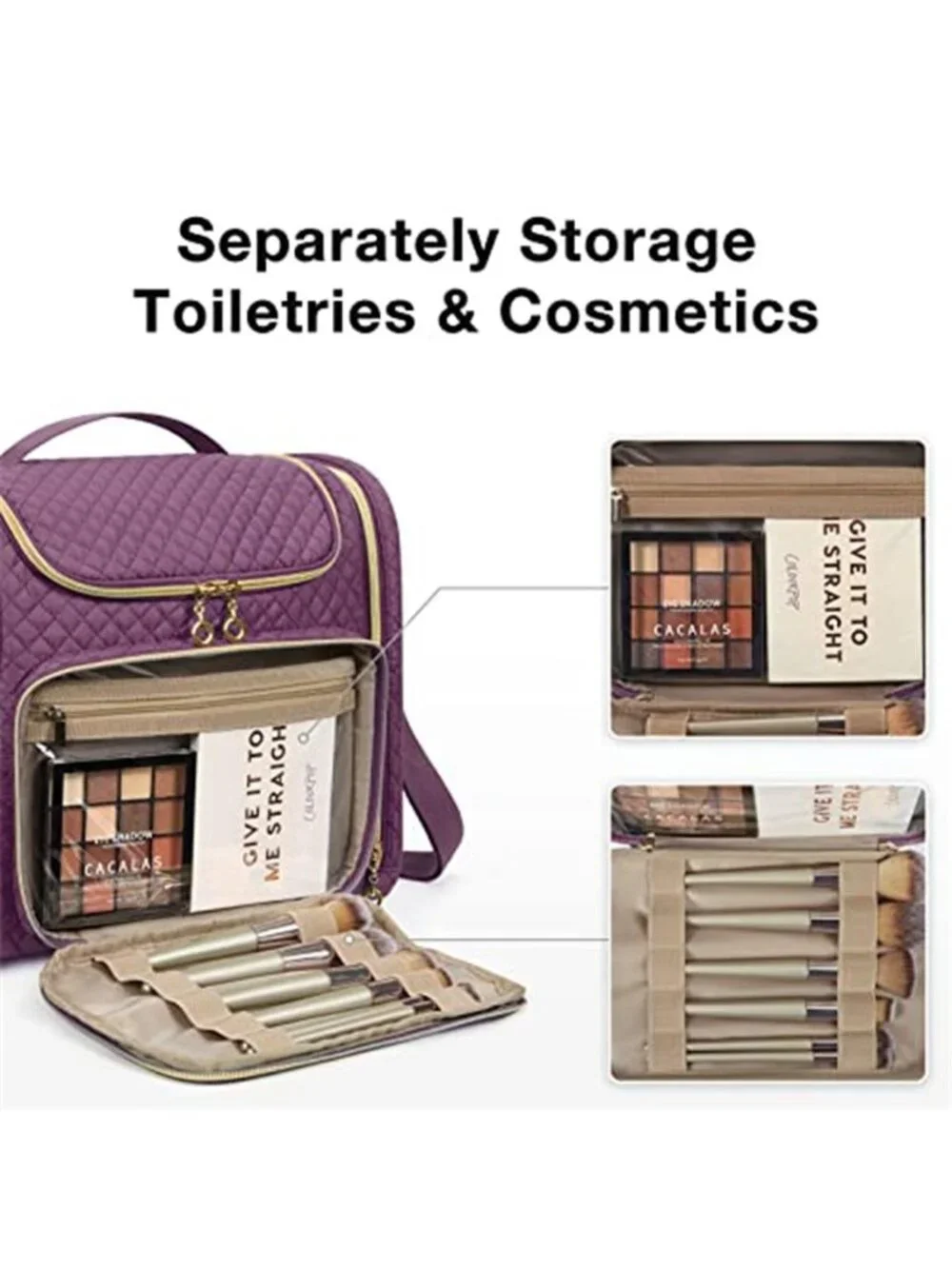 Large Hanging Toiletry Bag Travel Makeup Organizer Waterproof Cosmetic Case